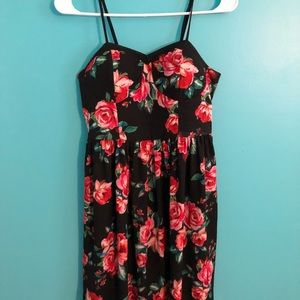 Floral black dress